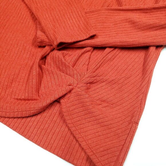 NIC+ZOE Cozy Long Sleeve Rib Knit Twist Top Pop Red Medium - Picture 10 of 12